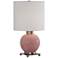 Uttermost Rhoda Pink Glaze Ceramic Buffet Accent Table Lamp