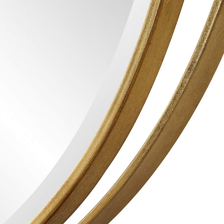Image 6 Uttermost Rhodes Metallic Gold Leaf 36" Round Wall Mirror more views