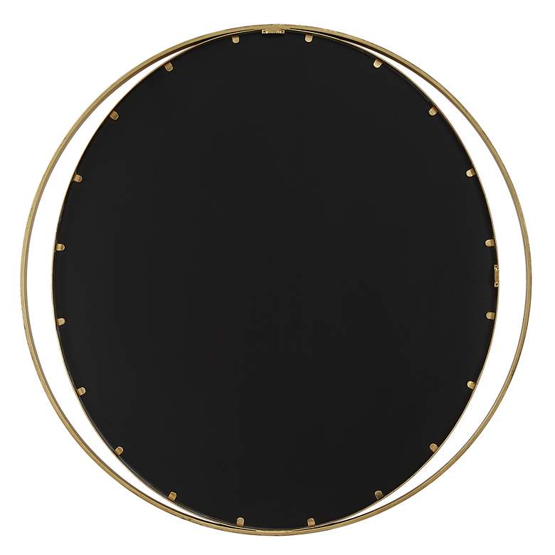 Image 7 Uttermost Rhodes Metallic Gold Leaf 36" Round Wall Mirror more views
