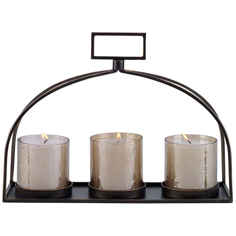 Image 1 Uttermost Riad Dark Triple Pillar Candle Holder