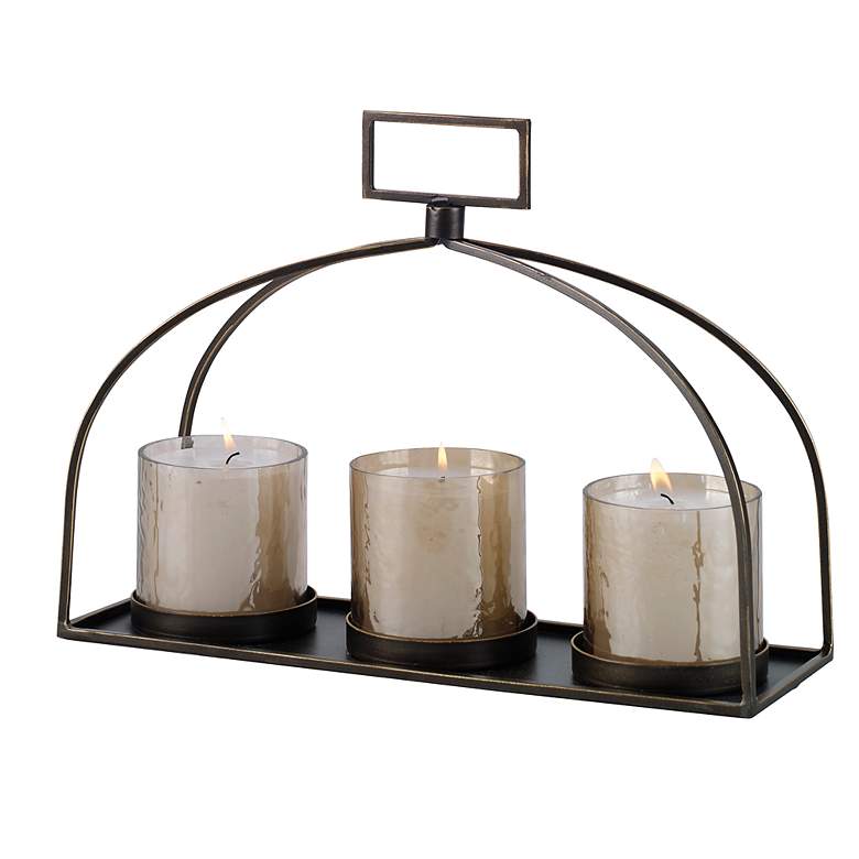 Image 3 Uttermost Riad Dark Triple Pillar Candle Holder more views