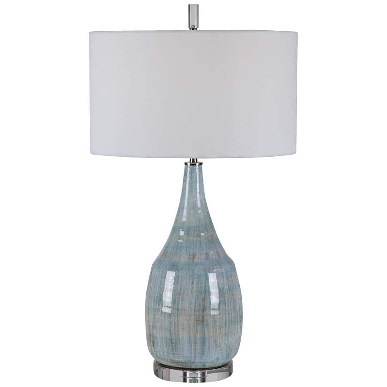 Image 2 Uttermost Rialta Aqua and Teal Ceramic Table Lamp