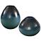 Uttermost Rian Bronze and Aqua Glass Vases Set of 2