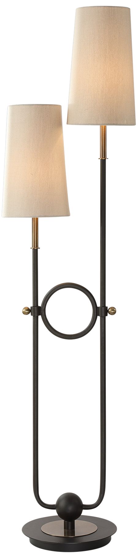 Uttermost Riano Matte Black 2-Light Metal Floor Lamp