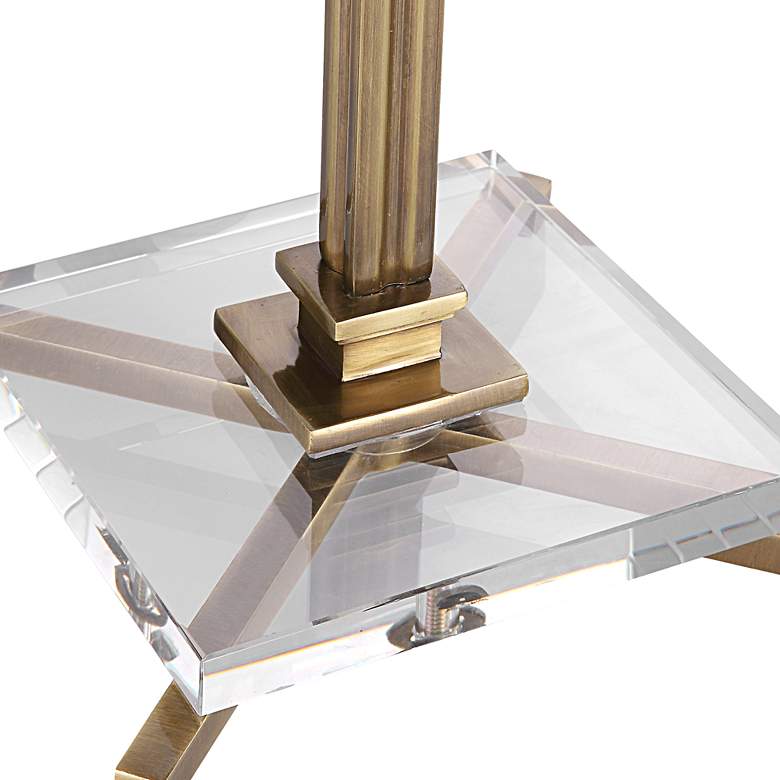 Image 3 Uttermost Richelieu 12 3/4 inch Wide Brushed Brass and Crystal Drink Table more views