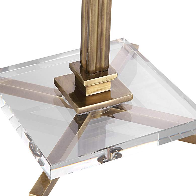 Image 3 Uttermost Richelieu 12 3/4" Wide Brushed Brass and Crystal Drink Table more views