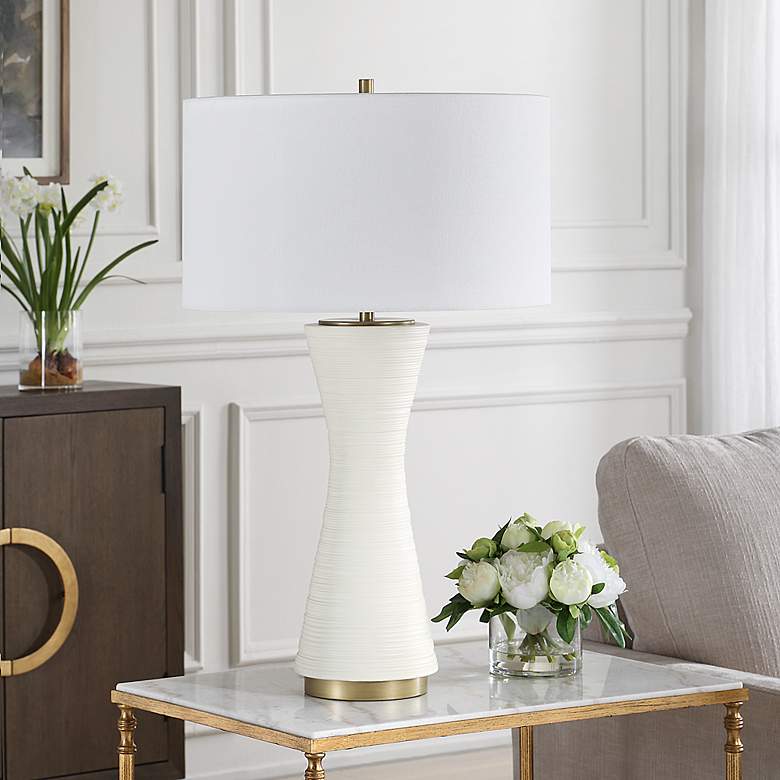 Image 3 Uttermost Ridgeline 29 3/4" High Matte White Ceramic Table Lamp more views