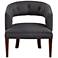 Uttermost Ridley Charcoal Fabric Tufted Accent Chair