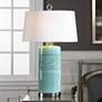 Uttermost Rila 32" Distressed Teal Blue Ceramic Table Lamp
