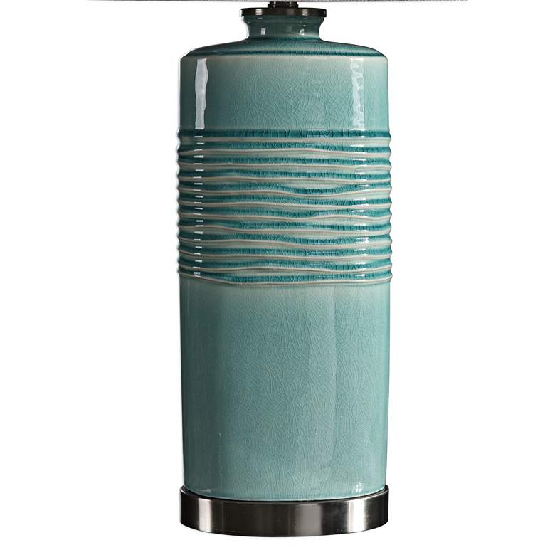 Image 3 Uttermost Rila 32" Distressed Teal Blue Ceramic Table Lamp more views