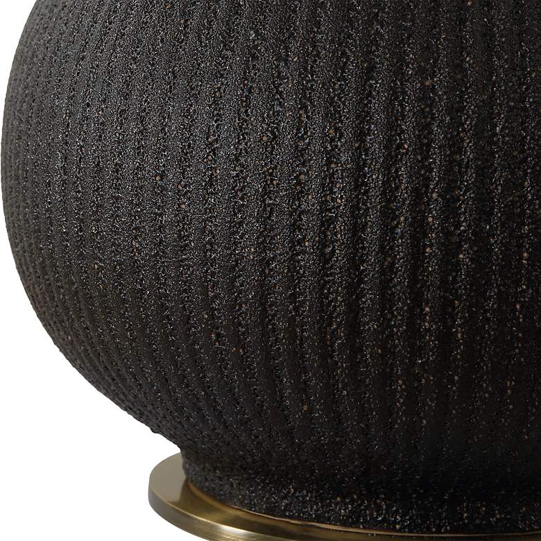 Image 7 Uttermost Rimini Matte Black Ribbed Ceramic Table Lamp more views