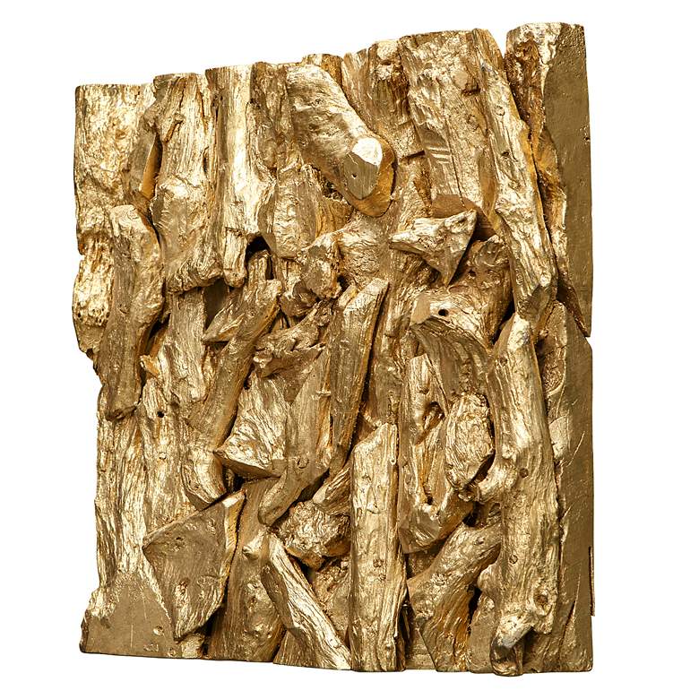 Image 6 Uttermost Rio Gold Leaf 23 1/2" Square Wood Wall Decor more views