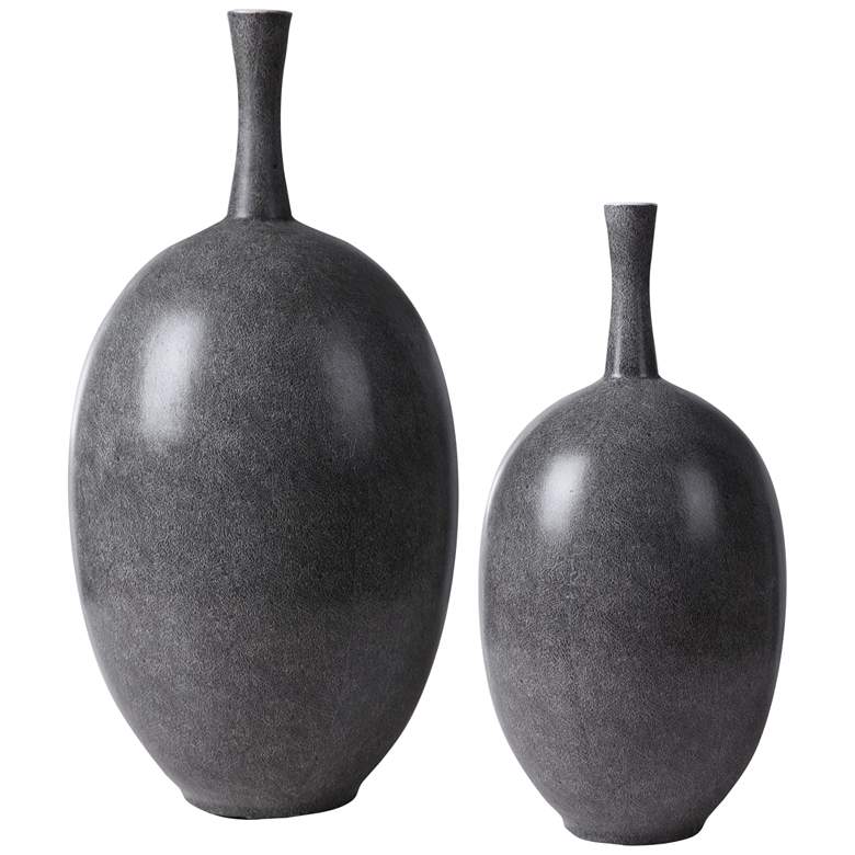 Image 2 Uttermost Riordan Black and White Ceramic Vases Set of 2