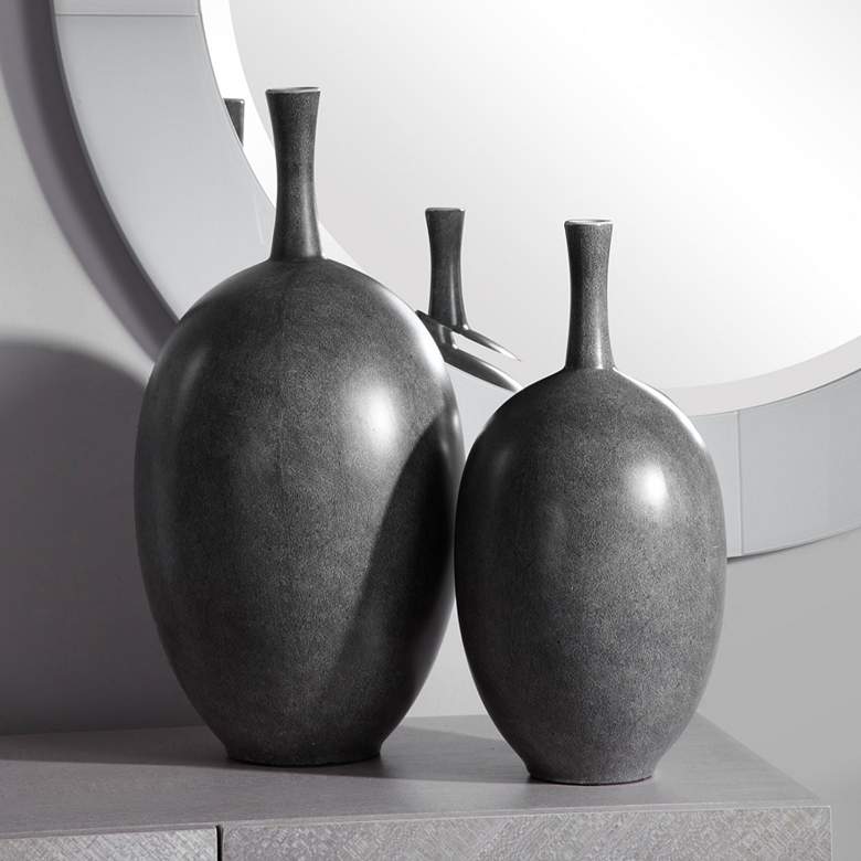 Image 1 Uttermost Riordan Black and White Ceramic Vases Set of 2