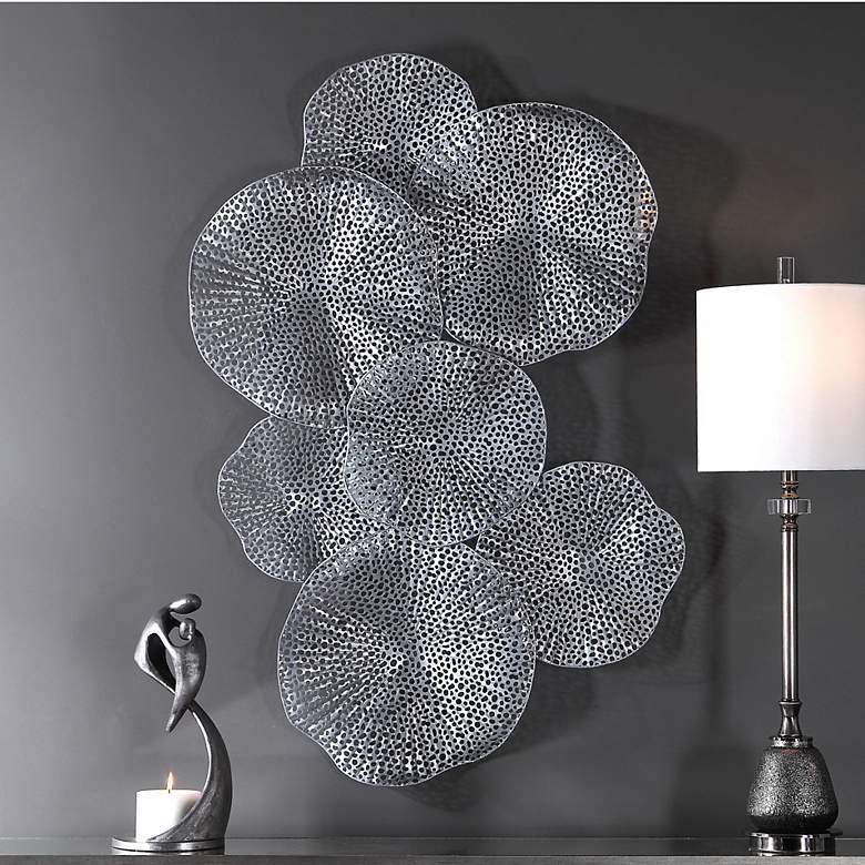 Image 1 Uttermost Ripley 47 1/4" High Metallic Pewter Metal Wall Art