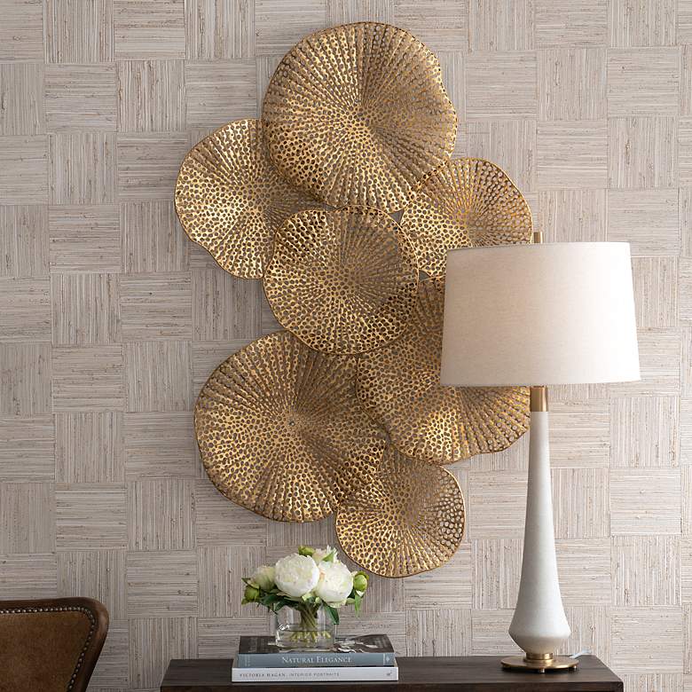 Image 1 Uttermost Ripley 47 1/4" Wide Gold Metal Wall Art