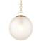 Uttermost Ripple 11 5/8" Wide Brass 1-Light Frosted Glass Pendant