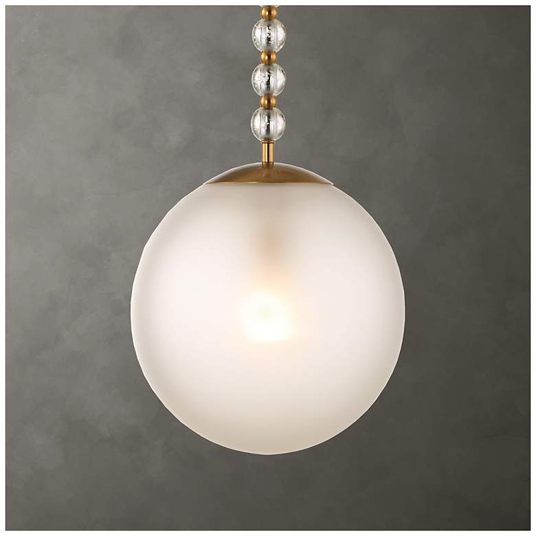 Image 1 Uttermost Ripple 11 5/8" Wide Brass 1-Light Frosted Glass Pendant
