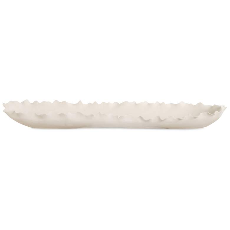 Image 1 Uttermost Ripple Crest 32" Long Matte White Ceramic Bowl