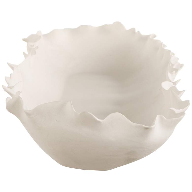 Image 5 Uttermost Ripple Crest 32" Long Matte White Ceramic Bowl more views