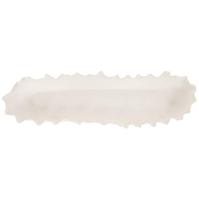 Image 6 Uttermost Ripple Crest 32" Long Matte White Ceramic Bowl more views