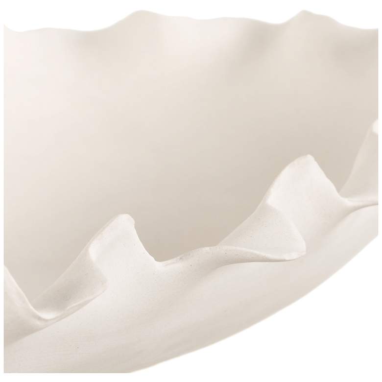 Image 7 Uttermost Ripple Crest 32" Long Matte White Ceramic Bowl more views