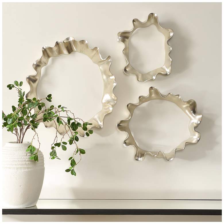Image 3 Uttermost Ripple Effect Warm Silver 3-Piece Wall Decor more views