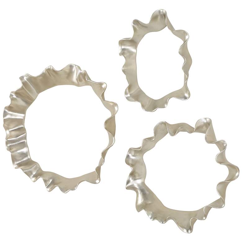 Image 5 Uttermost Ripple Effect Warm Silver 3-Piece Wall Decor more views