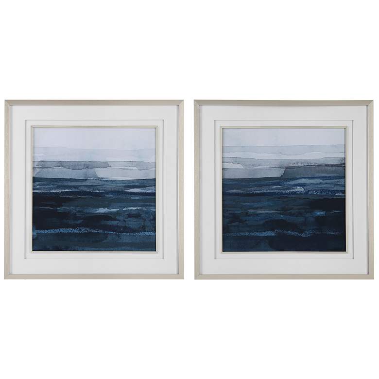Image 1 Uttermost Rising Blue 2-Piece Abstract Framed Prints