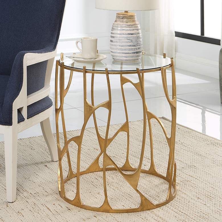 Image 1 Uttermost Ritual Round Gold Side Table