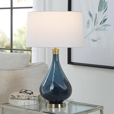 Uttermost Riviera 27 3/4" High Sapphire Navy Blue Glass Table Lamp