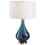 2_Uttermost Riviera 27 3/4" High Sapphire Navy Blue Glass Table Lamp