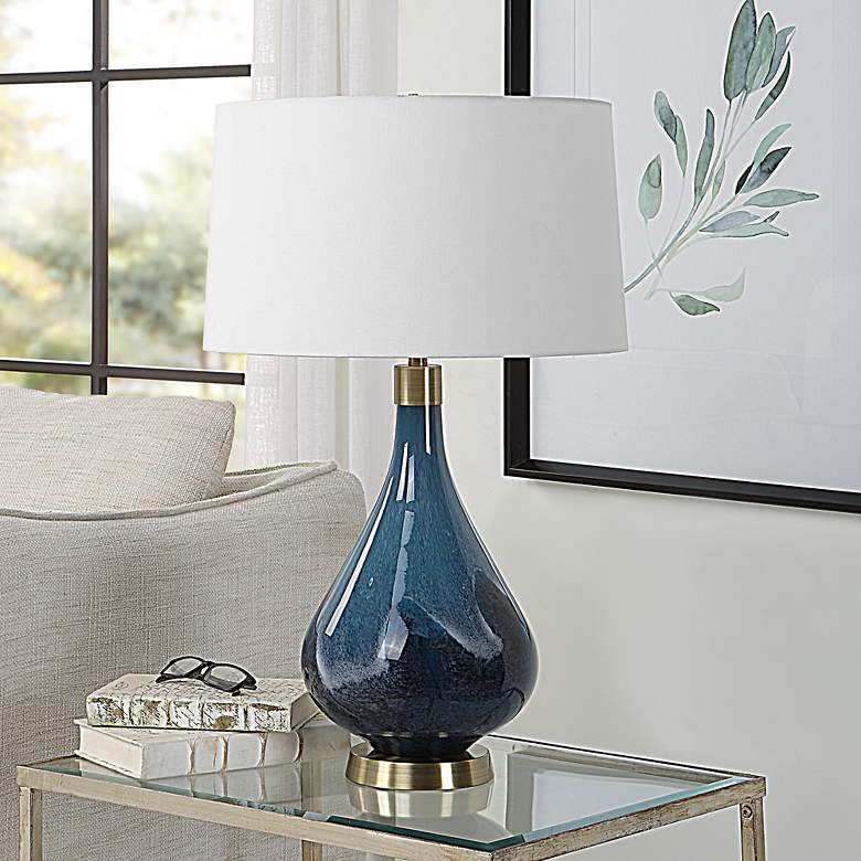Image 3 Uttermost Riviera 27 3/4" High Sapphire Navy Blue Glass Table Lamp more views