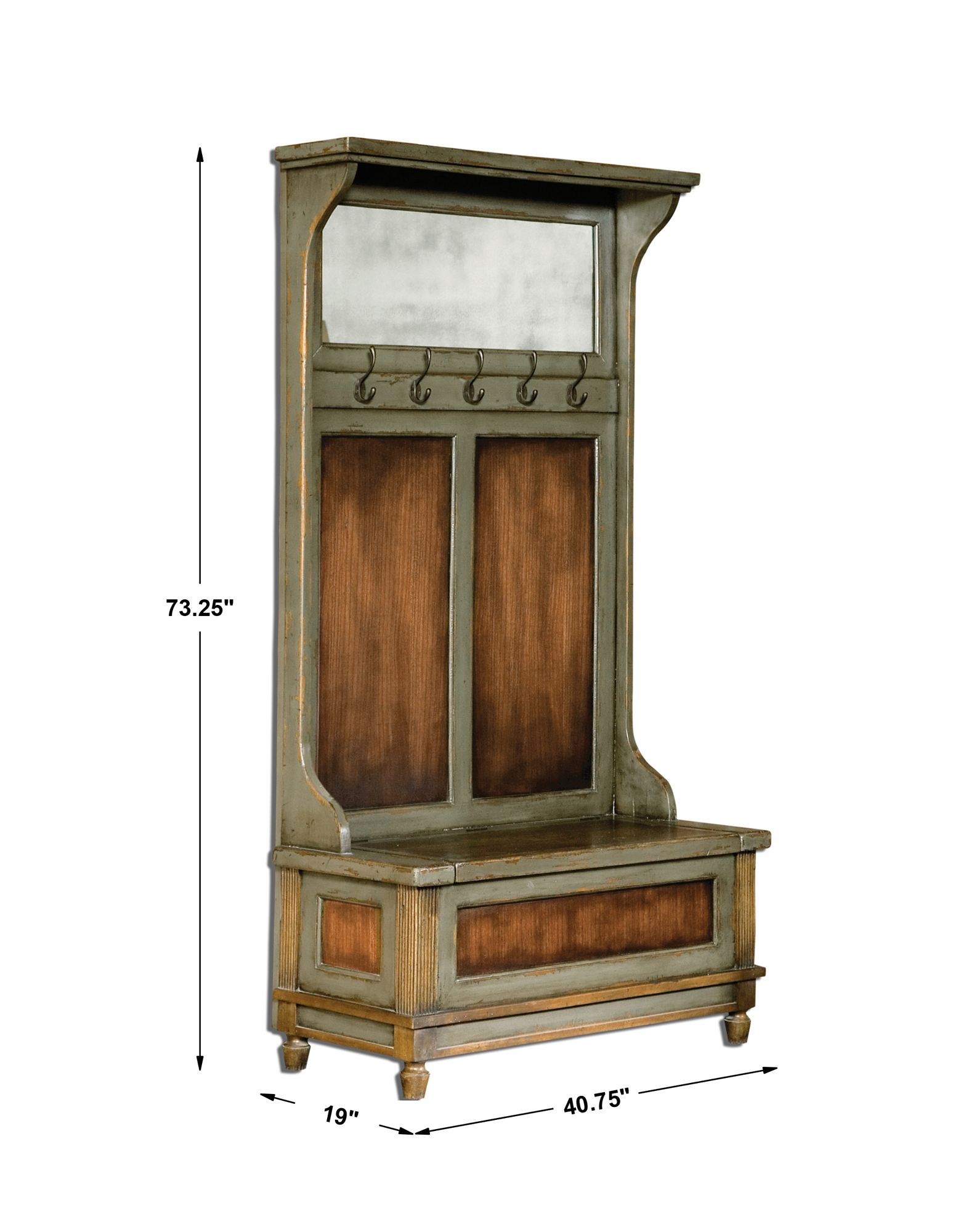 Image 4 Uttermost Riyo Distressed Hall Tree more views
