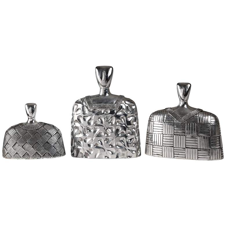 Image 1 Uttermost Roberto Finials 3-Piece Silver Sculptures Set