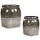 Uttermost Rocia Stone Metallic Gray Ceramic Bowls Set of 2