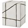 2_Uttermost Rocklyn 16 1/4" H Outdoor White Garden Stool with Bronze Inlay
