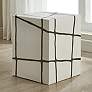 1_Uttermost Rocklyn 16 1/4" H Outdoor White Garden Stool with Bronze Inlay