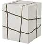 3_Uttermost Rocklyn 16 1/4" H Outdoor White Garden Stool with Bronze Inlay more views