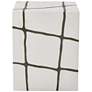 4_Uttermost Rocklyn 16 1/4" H Outdoor White Garden Stool with Bronze Inlay more views