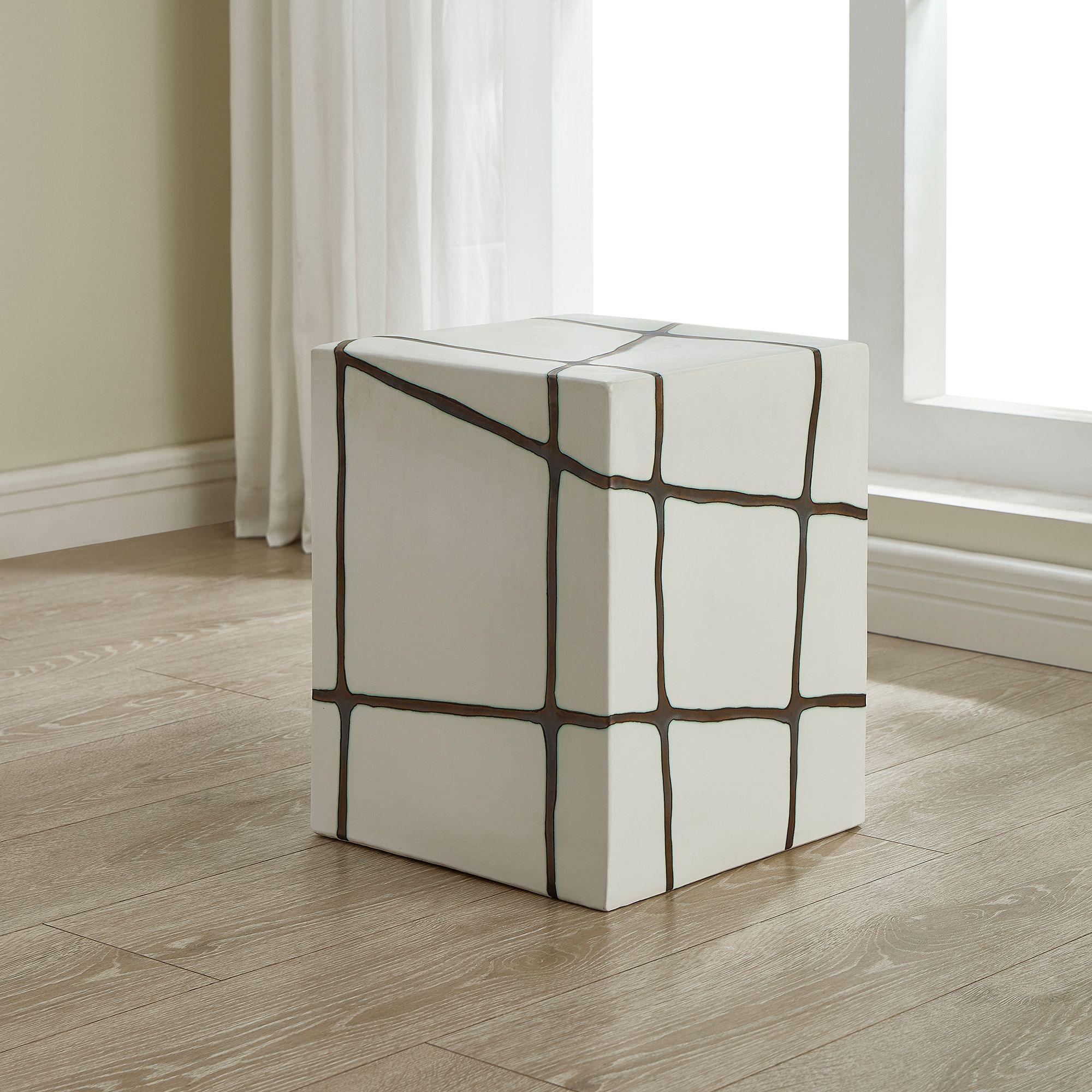 Image 6 Uttermost Rocklyn 16 1/4" H Outdoor White Garden Stool more views