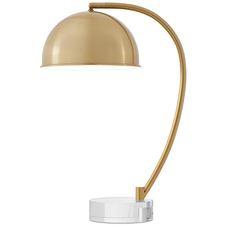 Image 1 Uttermost Romani 22" High Antique Brass Plated Desk Lamp with Crystal Base