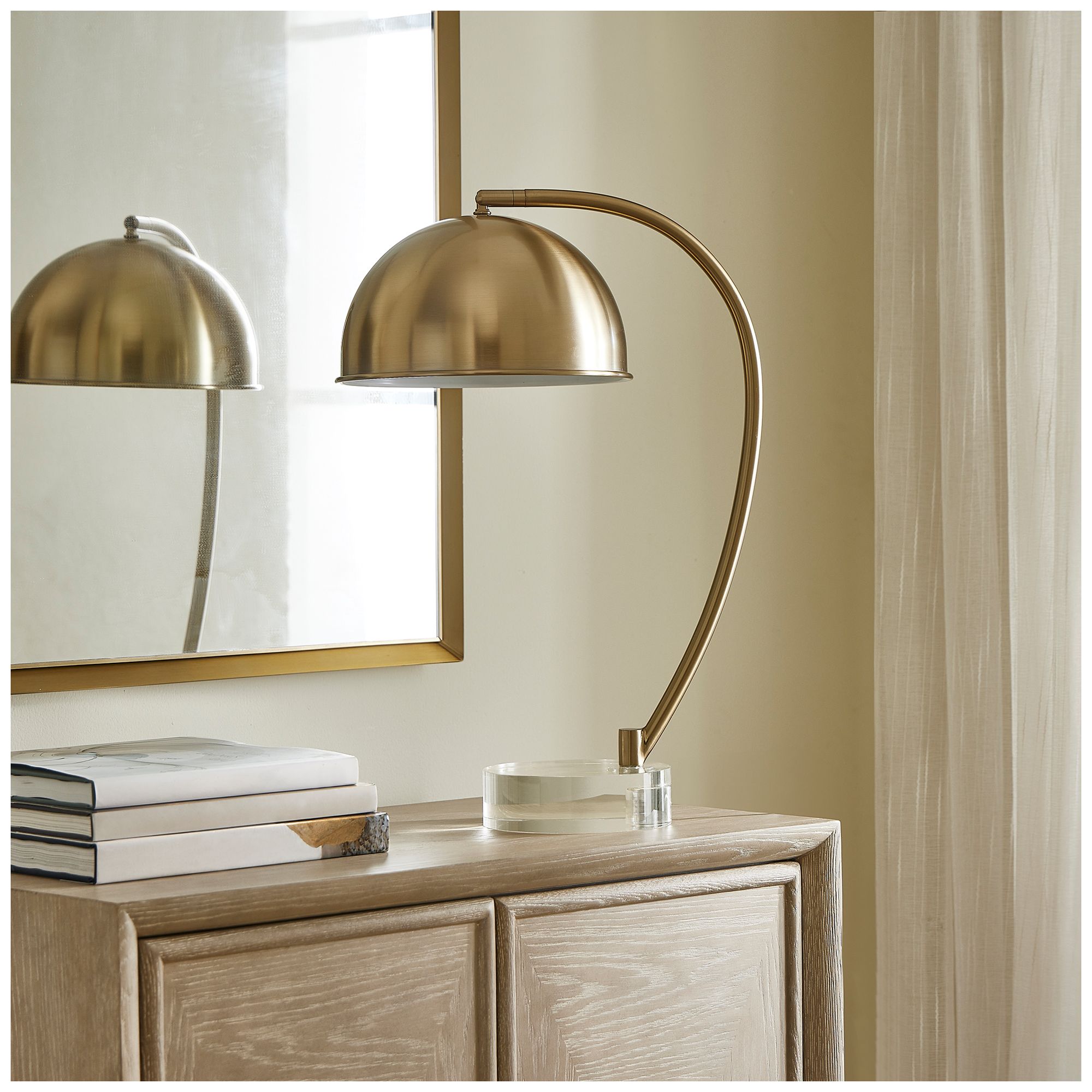 Image 3 Uttermost Romani 22" High Antique Brass Plated Desk Lamp with Crystal Base more views