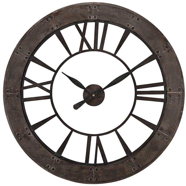 Image 1 Uttermost Ronan Dark Bronze 40 inch Round Wall Clock