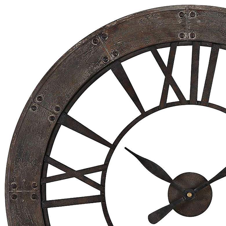Image 2 Uttermost Ronan Dark Bronze 40" Round Wall Clock more views