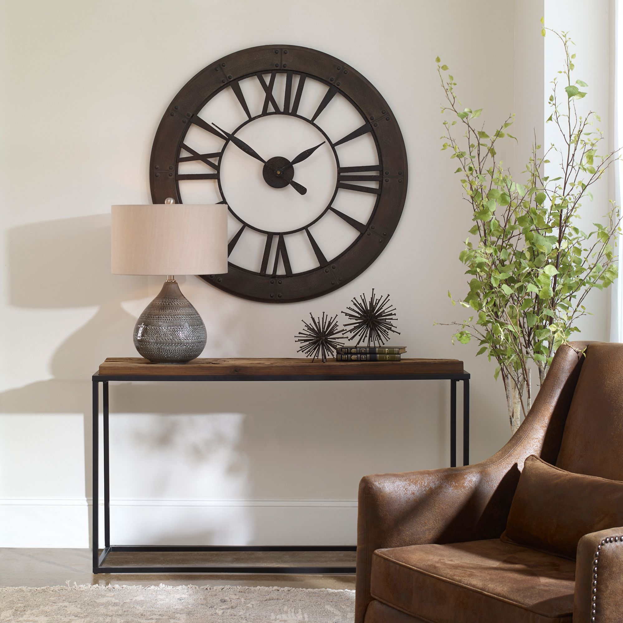 Image 3 Uttermost Ronan Dark Bronze 40" Round Wall Clock more views