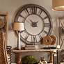 3_Uttermost Ronan Rustic Bronze 60" Round Wall Clock more views