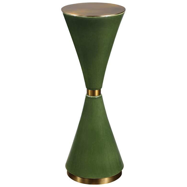 Image 2 Uttermost Ronde 24" H x 8 1/2" W Green and Brass Drink Table