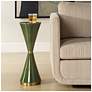 3_Uttermost Ronde 24" H x 8 1/2" W Green and Brass Drink Table more views
