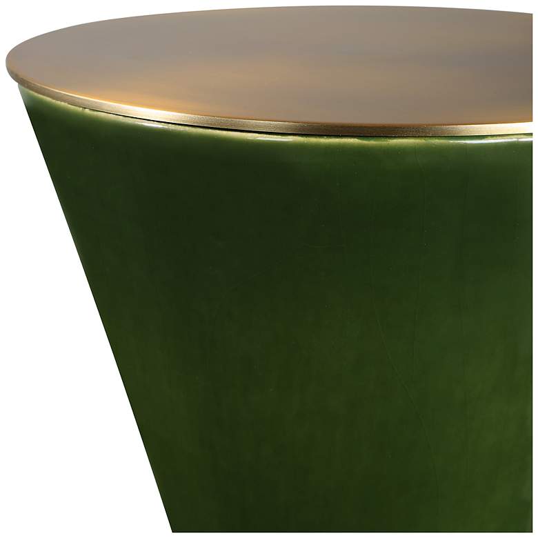 Image 4 Uttermost Ronde 24" H x 8 1/2" W Green and Brass Drink Table more views